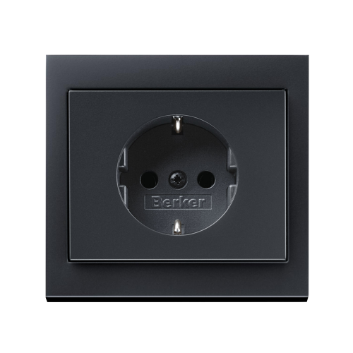 Розетка із з/к та захистом від дітей Berker K.1 антрацит