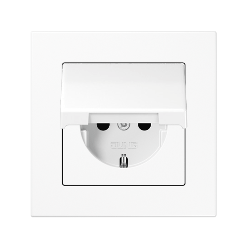 Розетка із з/к та кришкою Jung A550 білий