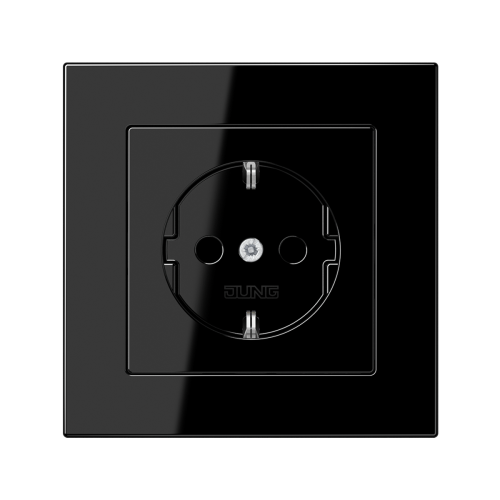 Розетка із з/к та захистом від дітей Jung A550 чорний