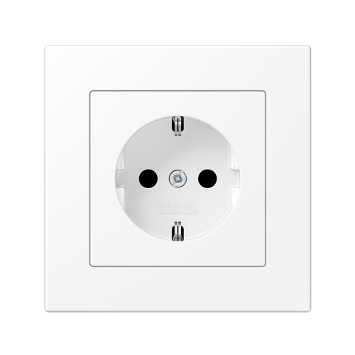 Розетка із з/к та захистом від дітей Jung A550 білий матовий