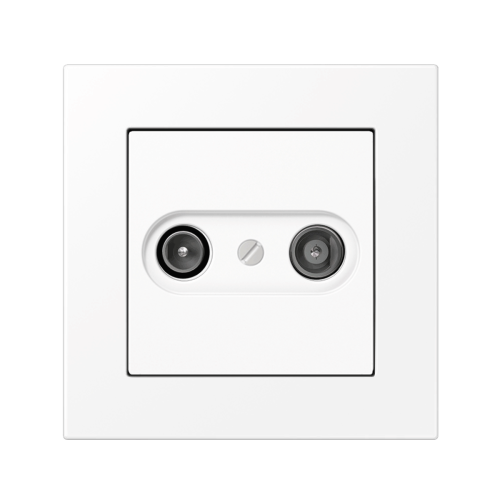 Телевізійна розетка прохідна Jung A550 білий матовий