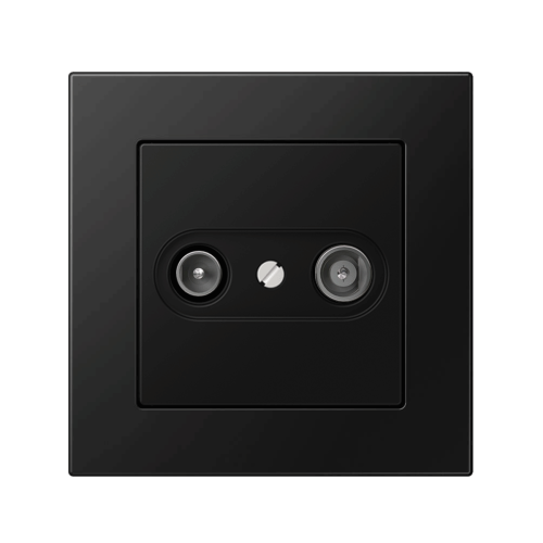 Телевизионная розетка проходная Jung A550 черный матовый