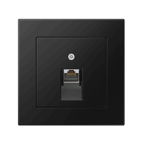 Комп'ютерна розетка 1-а Jung A550 чорний матовий