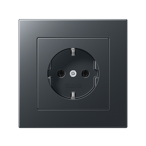 Розетка с з/к Jung A550 антрацит матовый