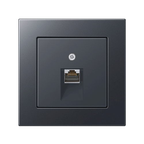 Компьютерная розетка 1-а Jung A550 антрацит матовый