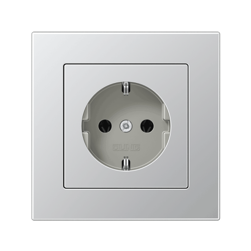 Розетка с з/к Jung A550 алюминий