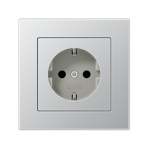 Розетка із з/к та захистом від дітей Jung A550 алюміній
