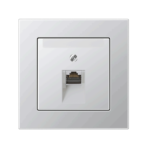 Компьютерная розетка 1-а Jung A550 алюминий