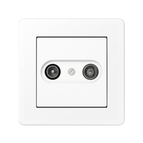 Телевізійна розетка прохідна Jung A-Flow білий матовий