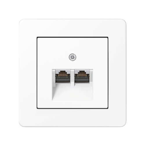Компьютерная розетка 2-а Jung A-Flow белый матовый
