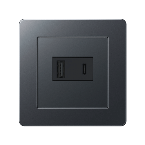 Розетка USB Jung A-Flow антрацит матовий