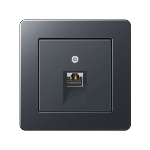 Компьютерная розетка 1-а Jung A-Flow антрацит матовый