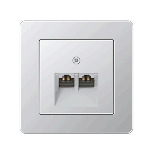 Компьютерная розетка 2-а Jung A-Flow алюминий