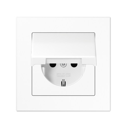 Розетка із з/к та кришкою Jung A-Creation білий