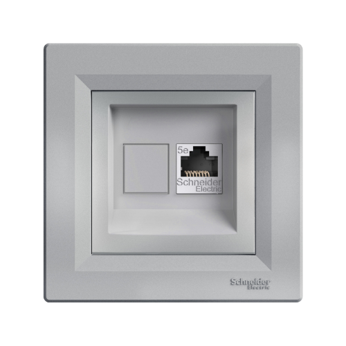 Розетка комп'ютерна на один вихід SE Asfora EPH4300161 алюміній