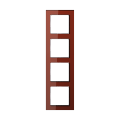 Рамка горизонтальна 4-а Jung A-Creation червоне скло