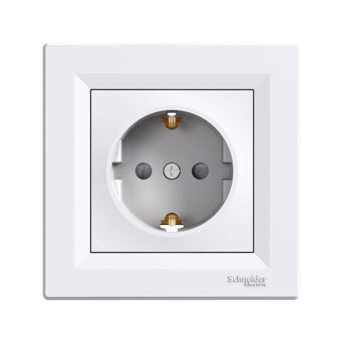 Розетка із заземлювальним контактом з захисними шторками SE Asfora EPH2900221 білий