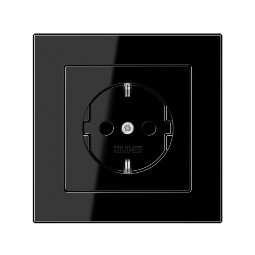 Розетка із з/к та захистом від дітей Jung A-Creation чорний