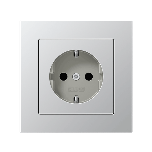 Розетка із з/к та захистом від дітей Jung A-Creation алюміній