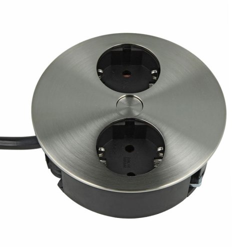 Розетковий блок (1 розетка з/к + 2 модуля Keystone) TWIST Bachmann 931.001 нержавіюча сталь