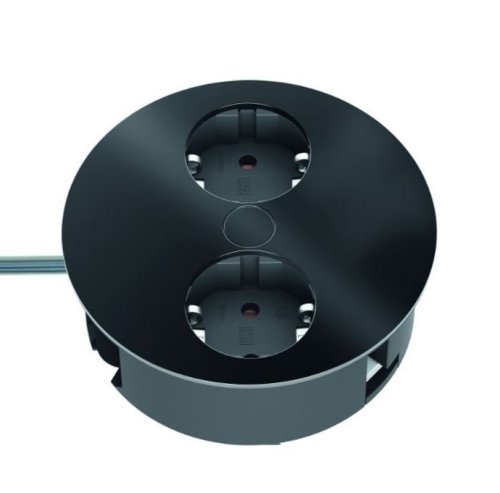 Розетковий блок (2 розетки з/к) TWIST Bachmann 931.150 колір чорний матовий