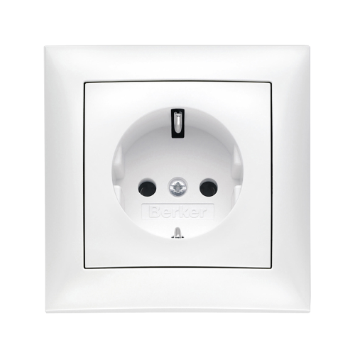 Розетка с з/к Berker S.1 полярная белизна
