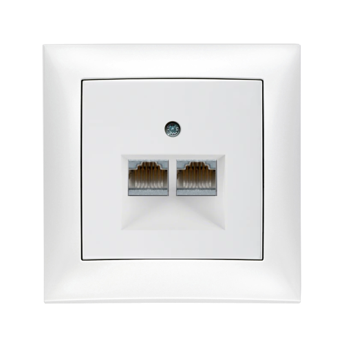 Розетка комп'ютерна 2-я RJ45 кат.6 Berker S.1 полярна білизна