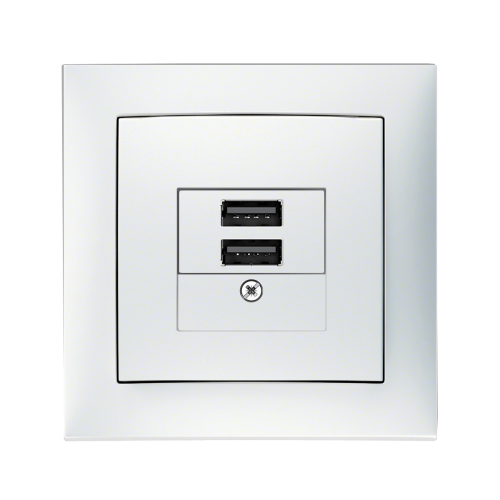 Розетка USB Berker S.1 полярная белизна matt