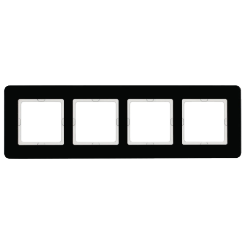 Рамка горизонтальна 4-м Berker Q.7 скло / чорний