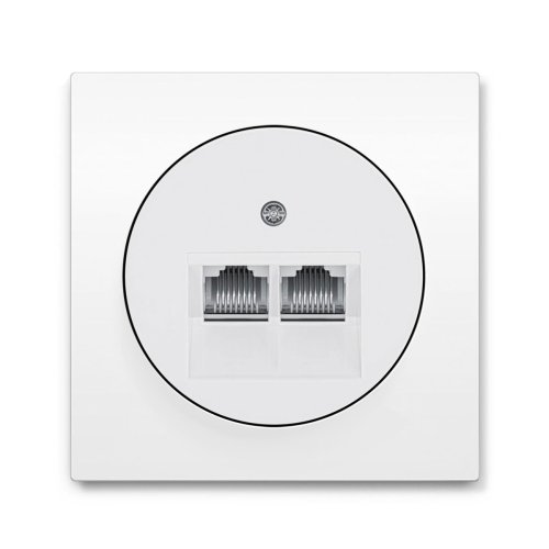 Комп'ютерна розетка 2-а Berker R.3 полярна білизна