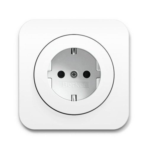 Розетка с з/к и защитой от детей Berker R.1 полярная белизна