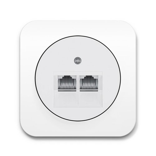 Компьютерная розетка 2-а Berker R.1 полярная белизна