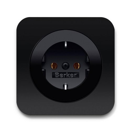 Розетка с з/к Berker R.1 чёрный