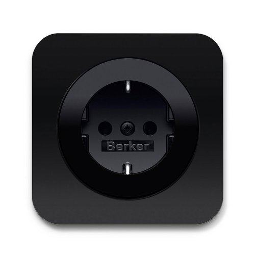 Розетка із з/к та захистом від дітей Berker R.1 чорний