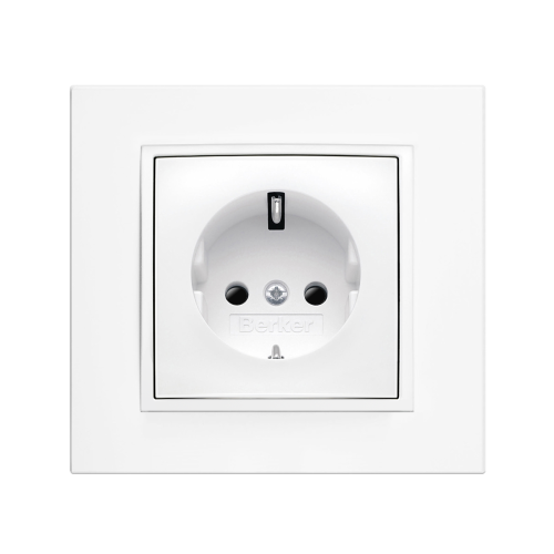 Розетка із з/к та захистом від дітей Berker B.7 полярна білизна