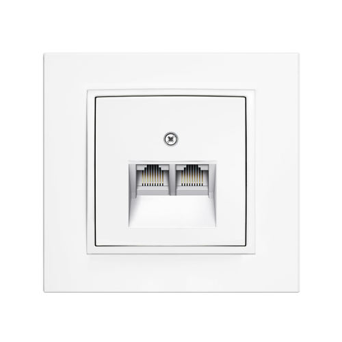 Компьютерная розетка 2-а Berker B.7 полярная белизна