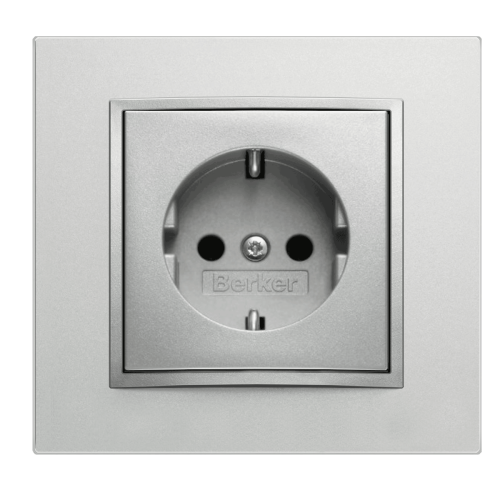 Розетка із з/к та захистом від дітей Berker B.7 алюміній