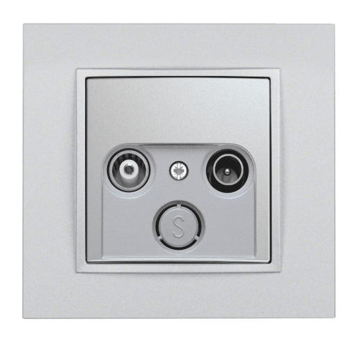 Телевізійна розетка кінцева Berker B.7 алюміній