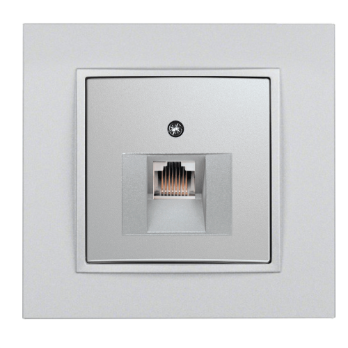 Комп'ютерна розетка 1-а Berker B.7 алюміній