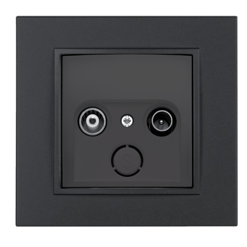 Телевизионная розетка проходная Berker B.7 антрацит