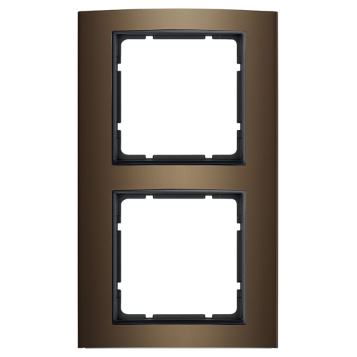 Рамка горизонтальна 2-м Berker B.3 коричнева / антрацит