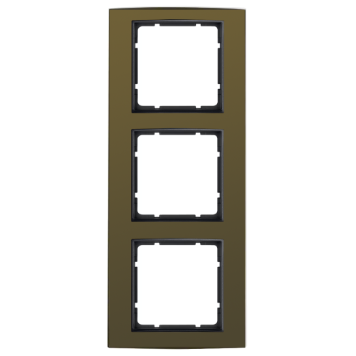 Рамка горизонтальна 3-м Berker B.3 коричнева / антрацит