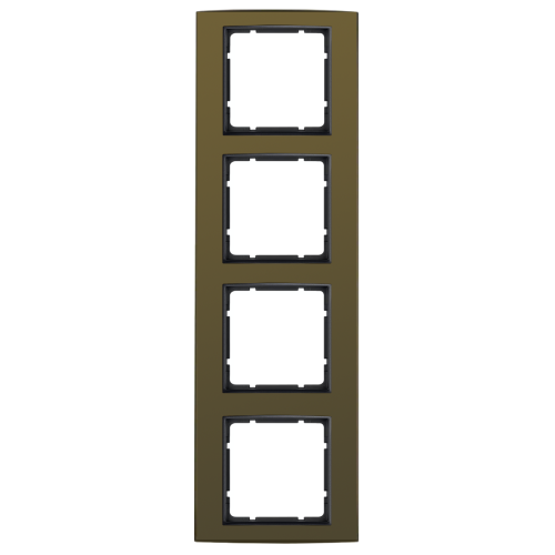 Рамка горизонтальна 4-м Berker B.3 коричнева / антрацит