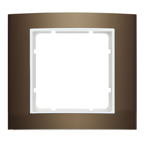 Рамка горизонтальна 1-м Berker B.3 коричнева / полярна білизна
