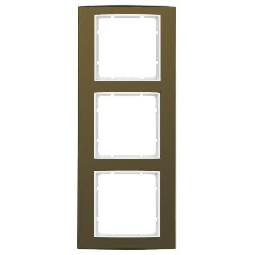 Рамка горизонтальна 3-м Berker B.3 коричнева / полярна білизна