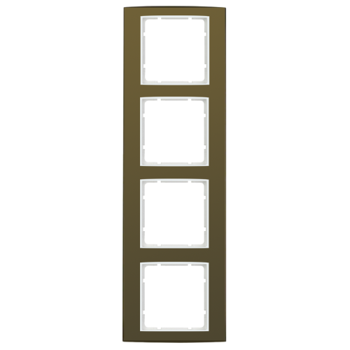 Рамка горизонтальна 4-м Berker B.3 коричнева / полярна білизна