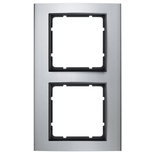 Рамка горизонтальна 2-м Berker B.3 алюміній / антрацит