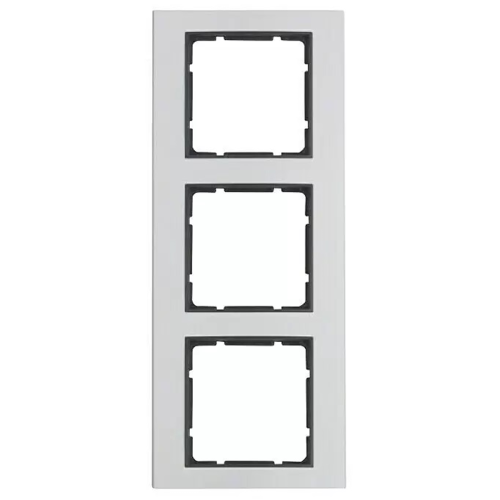 Рамка горизонтальна 3-м Berker B.3 алюміній / антрацит