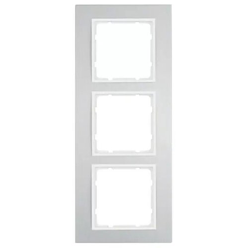 Рамка горизонтальна 3-м Berker B.3 алюміній / полярна білизна