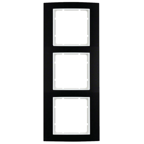 Рамка горизонтальна 3-м Berker B.3 чорна / полярна білизна